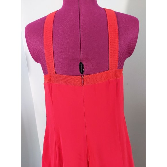 Giorgio Armani Womens Red Crossover Halter Silk Gown Dress Size 46 Slit ❤️ - Picture 7 of 10